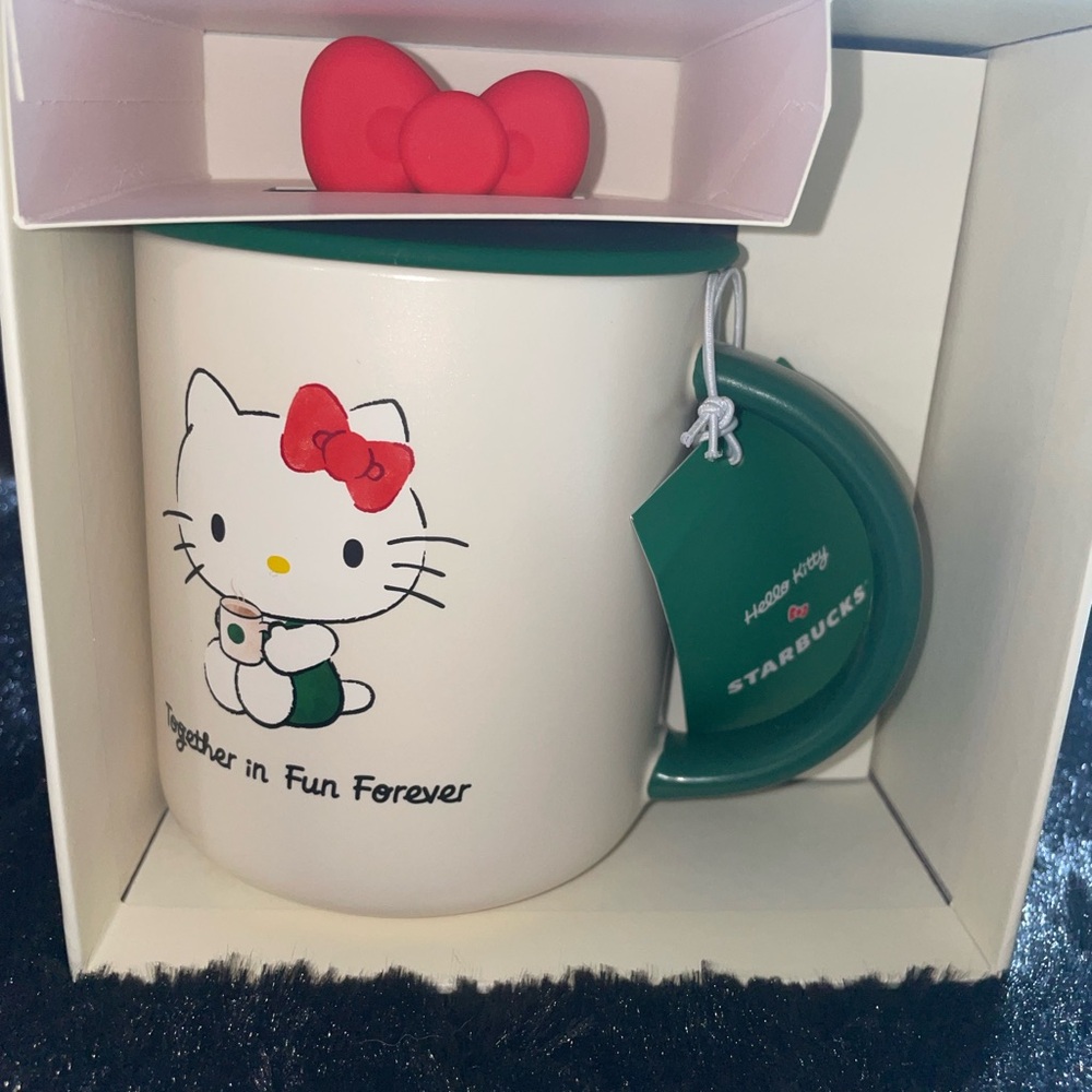 Starbucks Hello Kitty Mug with Red and Green Accents